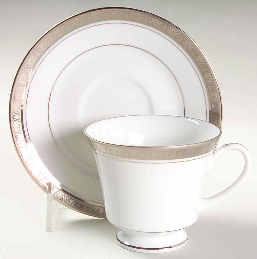 Legacy Platinum Footed Cup & Saucer Set by Noritake-1
