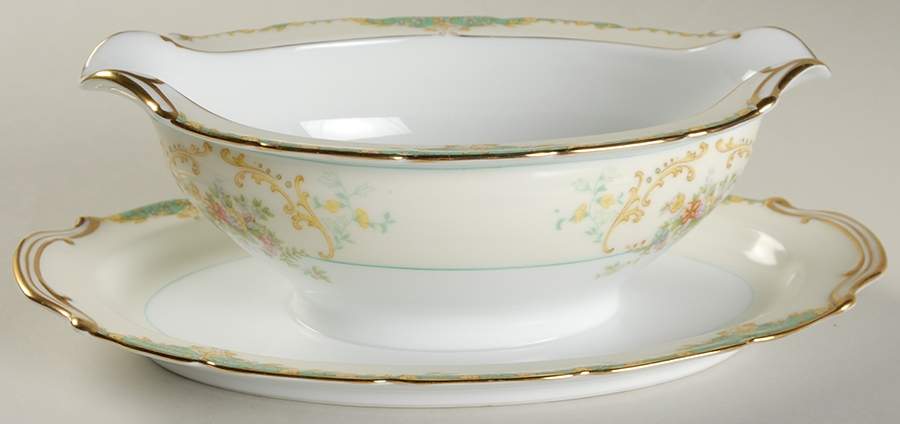 N1407 Gravy Boat with Attached Underplate by Noritake-1