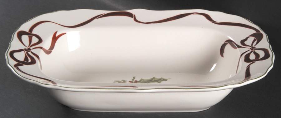 Holly Bells 11" Oval Vegetable Bowl by Noble Excellence-1