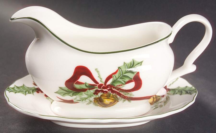 Holly Bells Gravy Boat & Underplate by Noble Excellence-1
