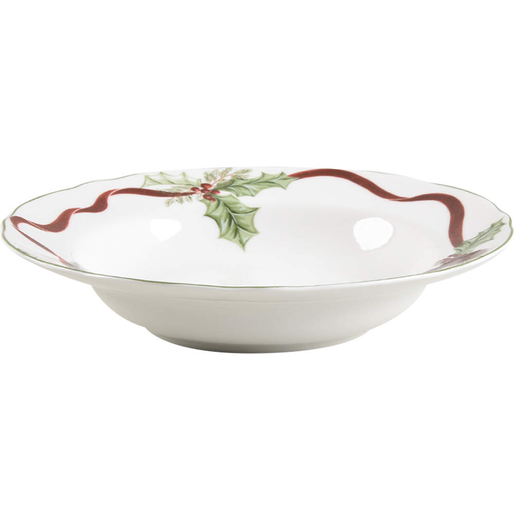 Holly Bells Large Rim Soup Bowl by Noble Excellence-1