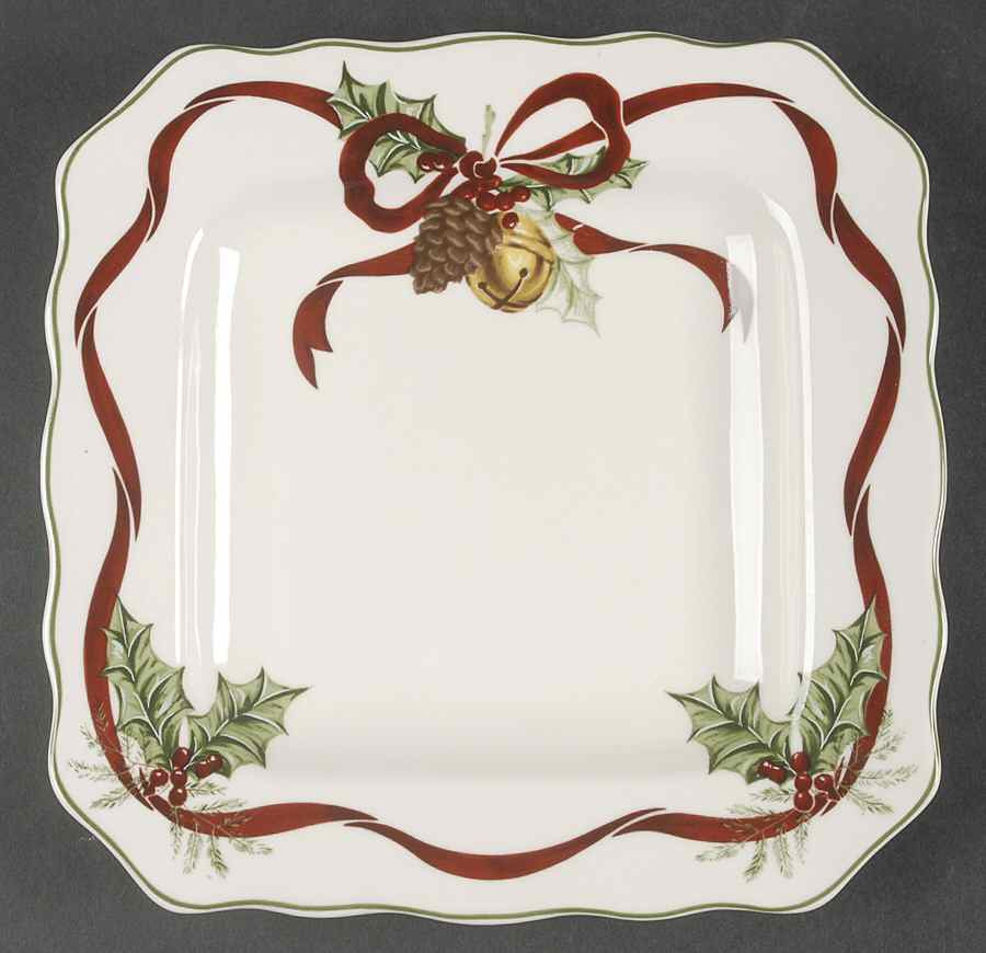 Holly Bells Square Salad Plate by Noble Excellence-1