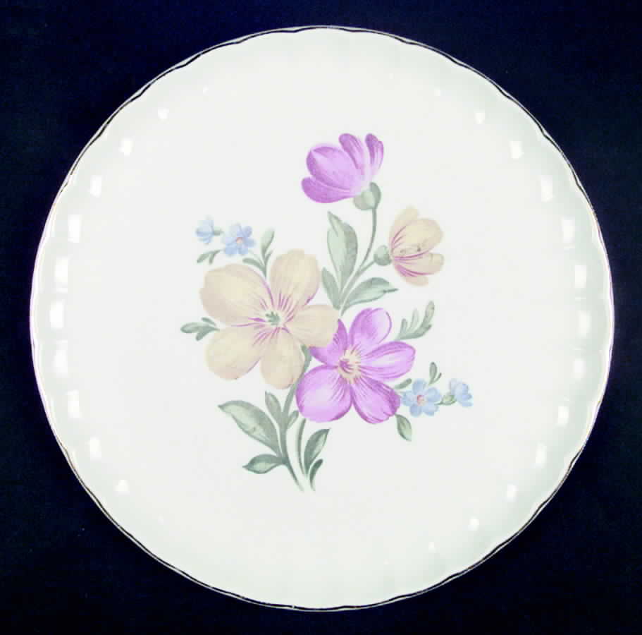 Golden Floral Dinner Plate by Nasco China (USA)-1