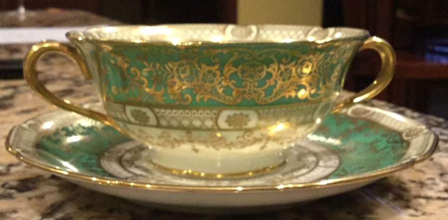 N1487 Footed Cream Soup Bowl & Saucer Set by Noritake-1
