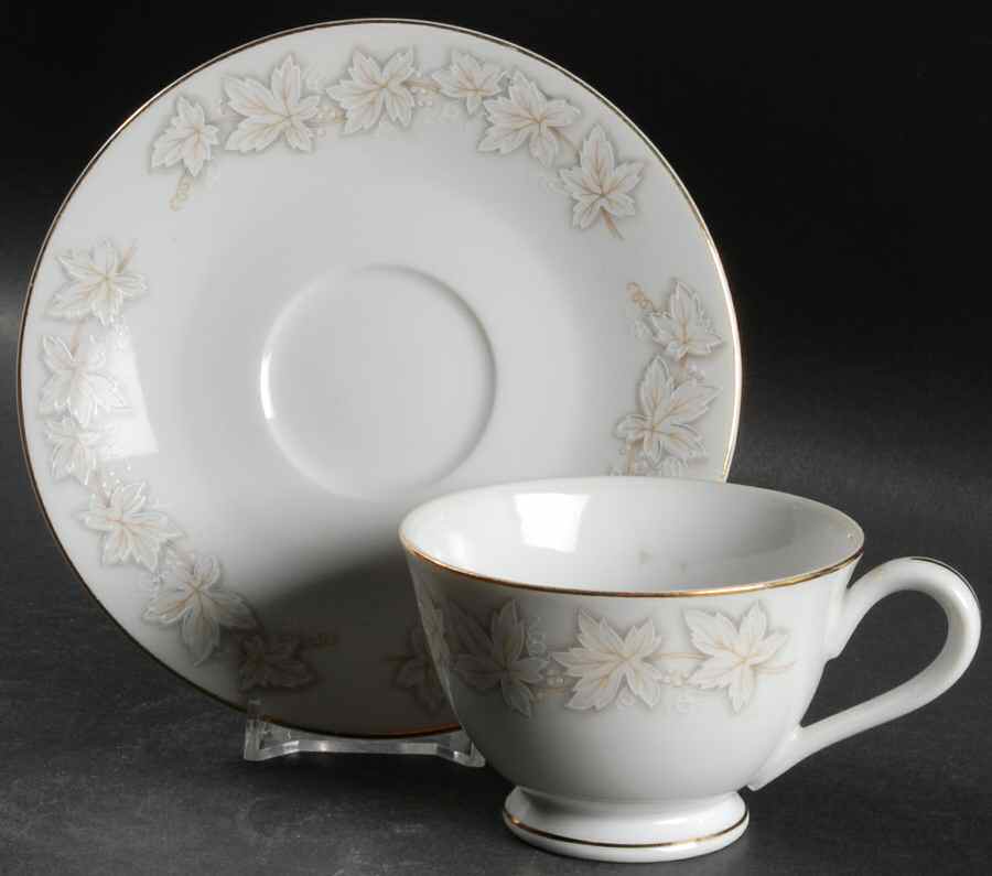 Aspen Footed Cup & Saucer Set by Nasco (Japan)-1