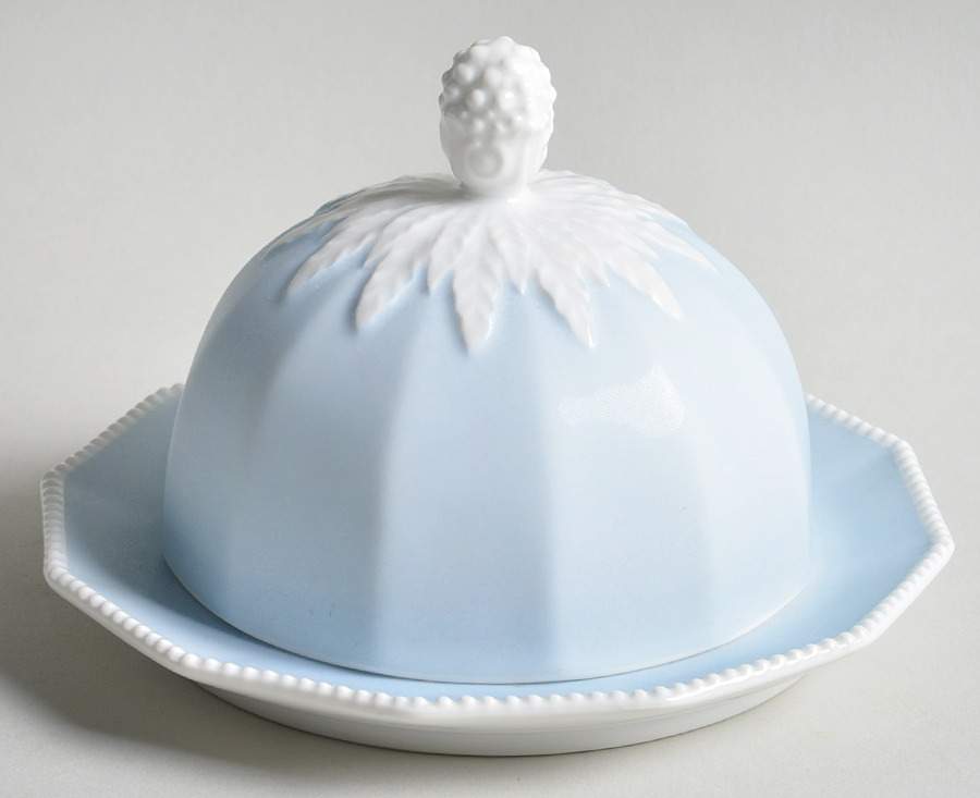 Perl Blue Round Covered Butter by Nymphenburg-1
