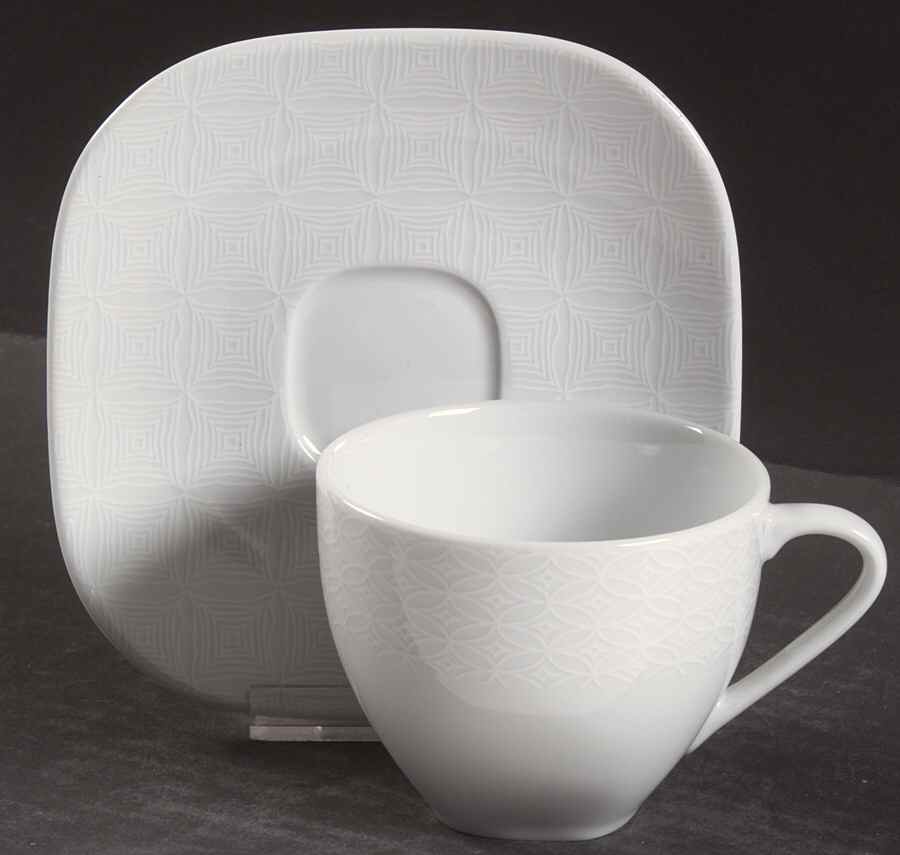 Yuki Flat Cup & Saucer Set by Nikko-1