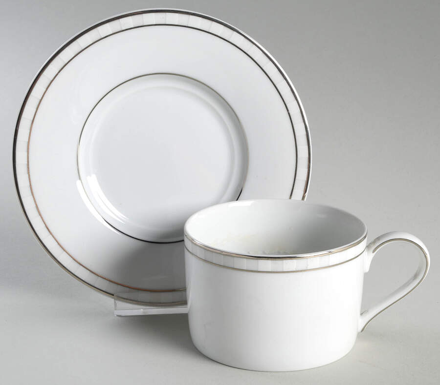 Cotillion Flat Cup & Saucer Set by Nikko-1
