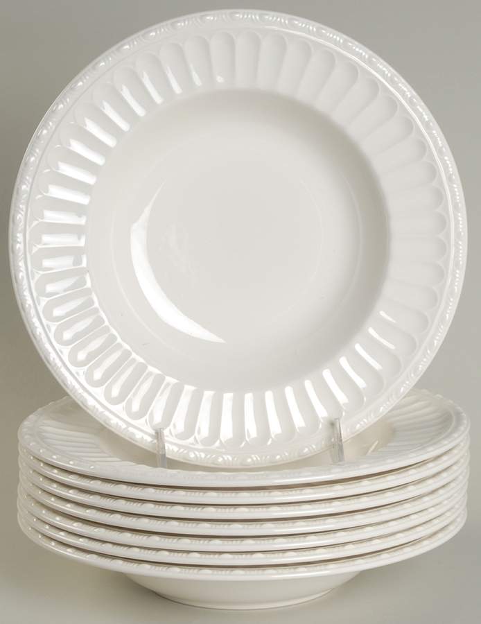 Palazzo White 9" Soup/Pasta Bowl - Set of 8 by Nikko-1