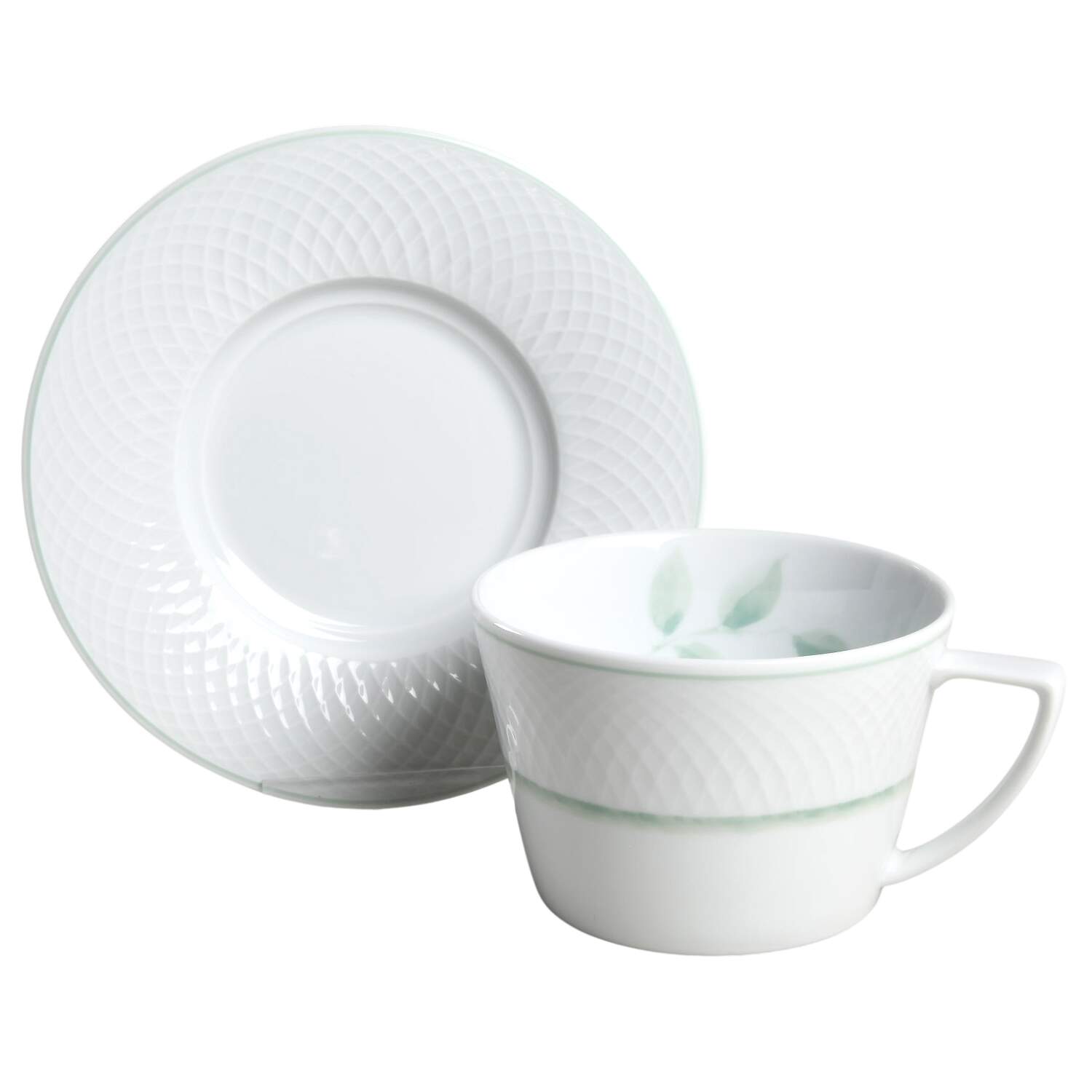 Sasa Mint Flat Cup & Saucer Set by Nikko-1
