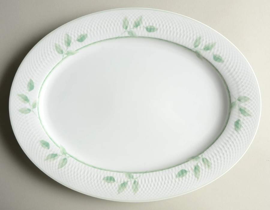 Sasa Mint 14" Oval Serving Platter by Nikko-1