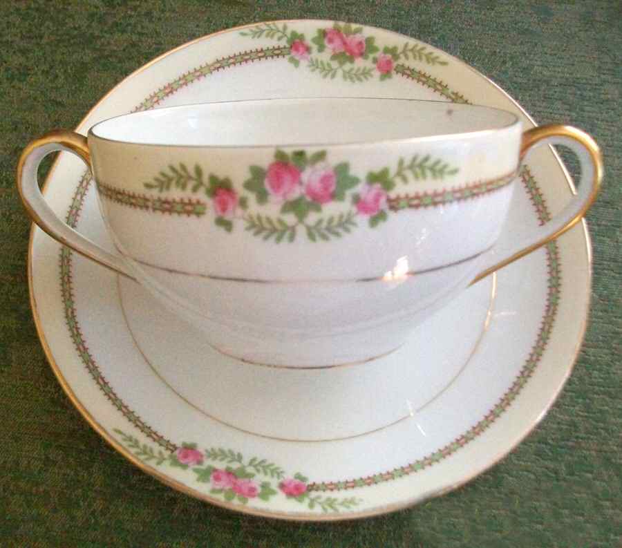 Kendale Flat Cream Soup Bowl & Saucer Set by Noritake-1