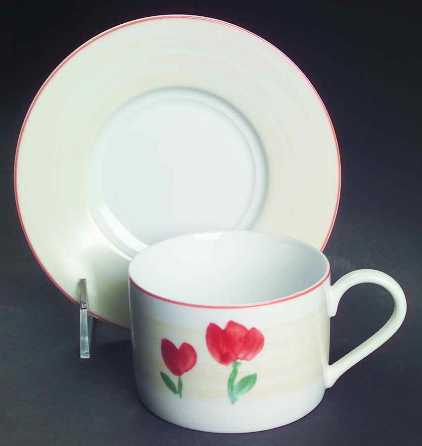 Printemps Flat Cup & Saucer Set by Nikko-1