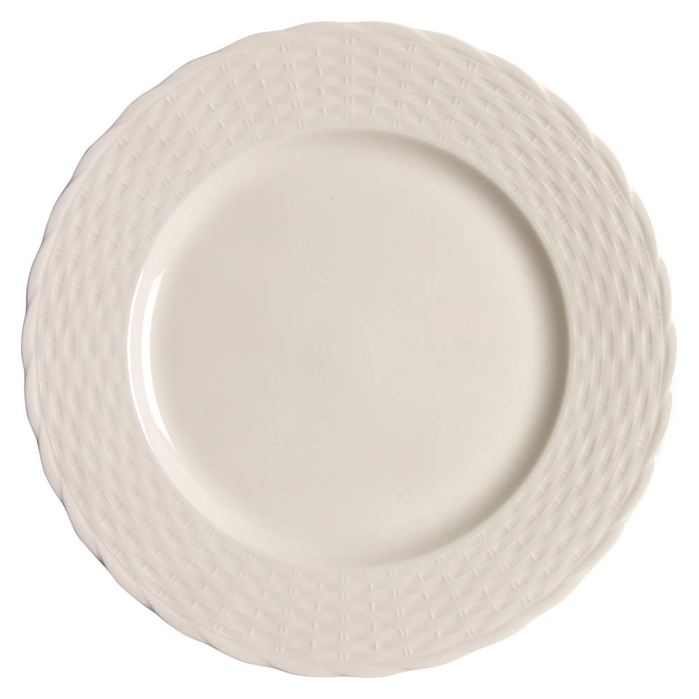 Wicker White Dinner Plate by Nikko-1
