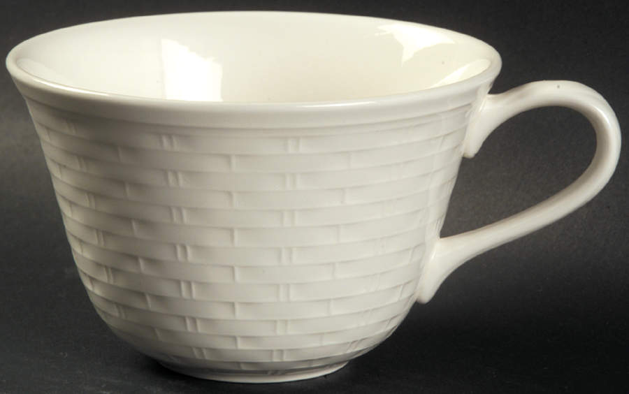 Wicker White Flat Cup by Nikko-1