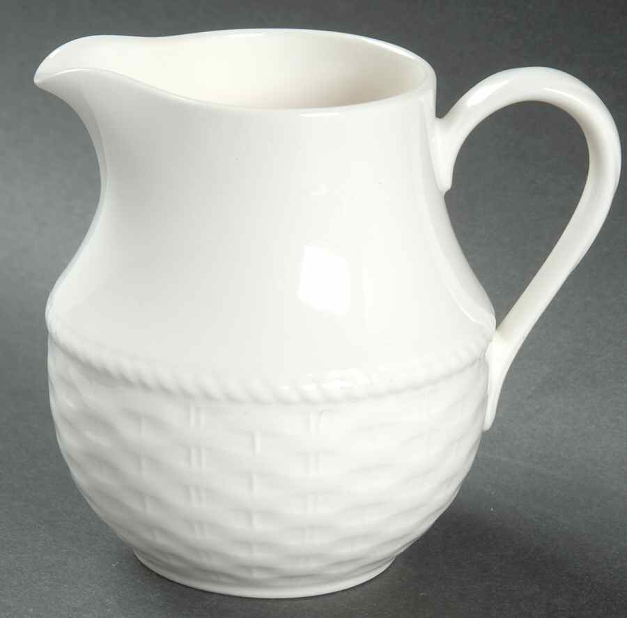 Wicker White Creamer by Nikko-1