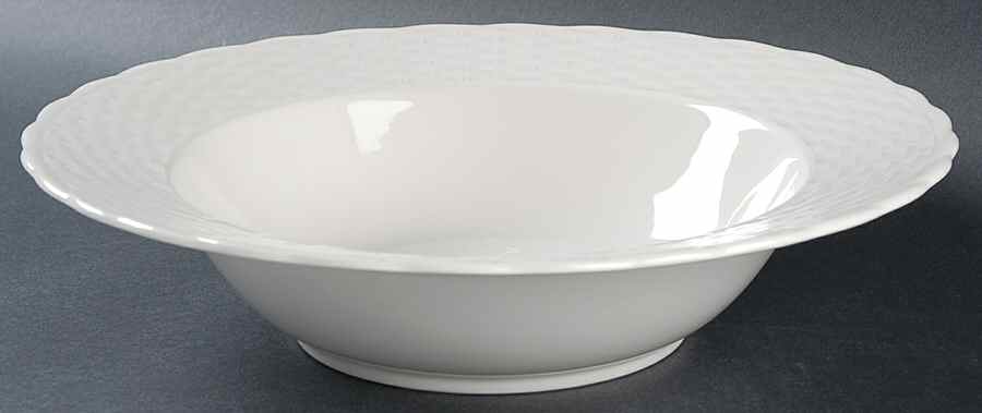Wicker White 11" Round Vegetable Bowl by Nikko-1