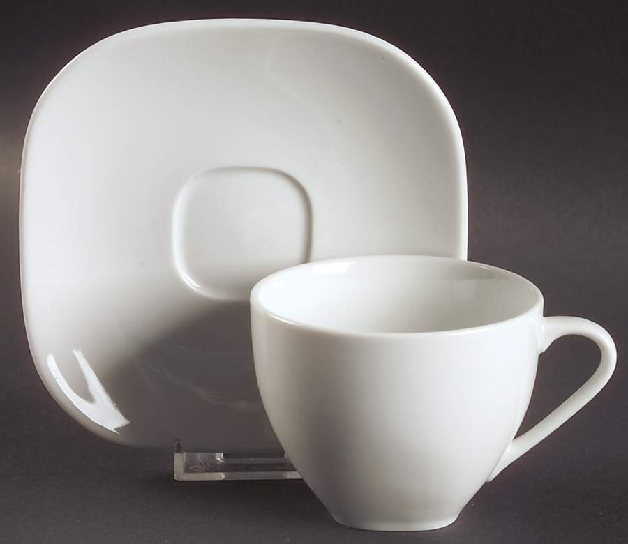 Shiro Flat Cup & Saucer Set by Nikko-1