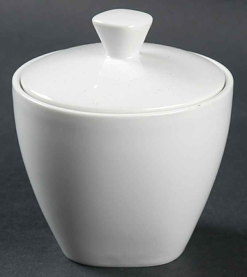 Shiro Sugar Bowl & Lid by Nikko-1