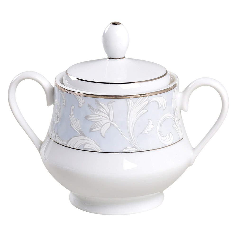 Blue Mist Platinum Sugar Bowl & Lid by Nikko-1