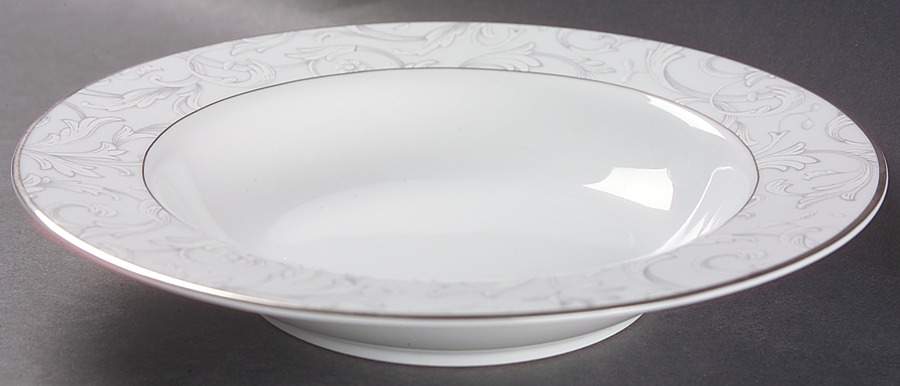 Blue Mist Platinum Large Rim Soup Bowl by Nikko-1