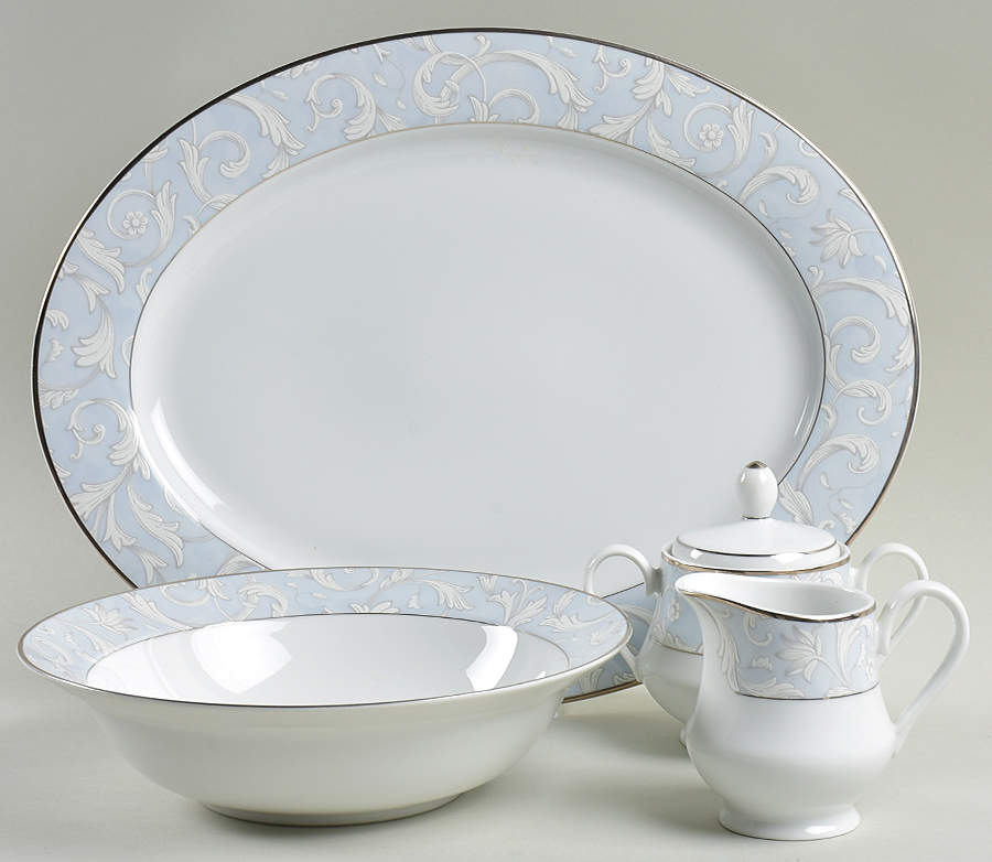 Blue Mist Platinum 5 Piece Hostess Set by Nikko-1
