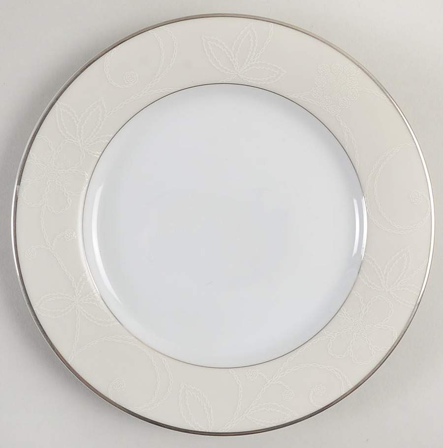 White Linen Bread & Butter Plate by Nikko-1