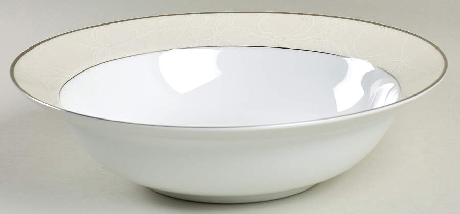 White Linen 9" Round Vegetable Bowl by Nikko-1