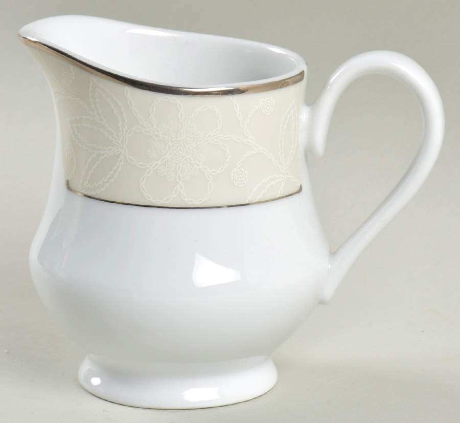 White Linen Creamer by Nikko-1