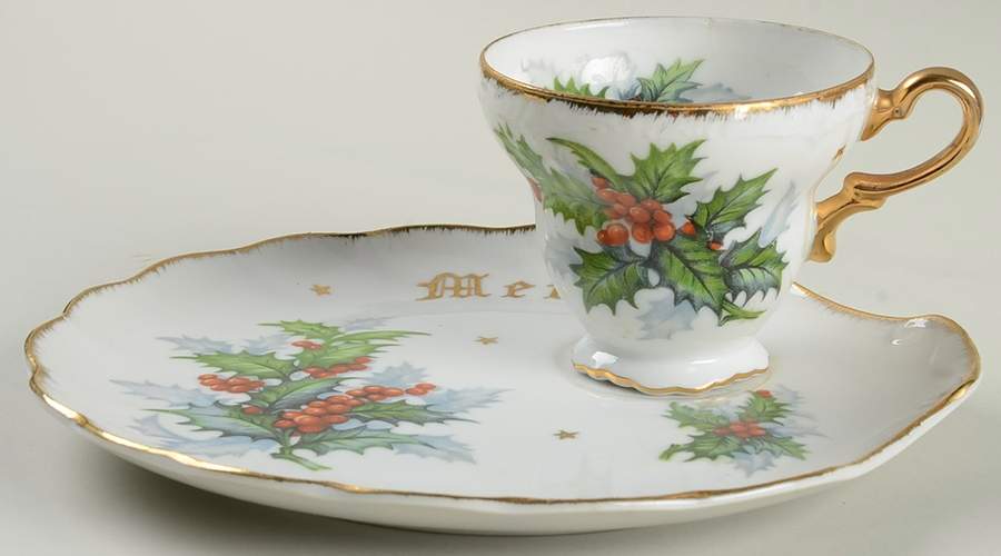 Merry Christmas Snack Plate & Cup Set by Norcrest-1