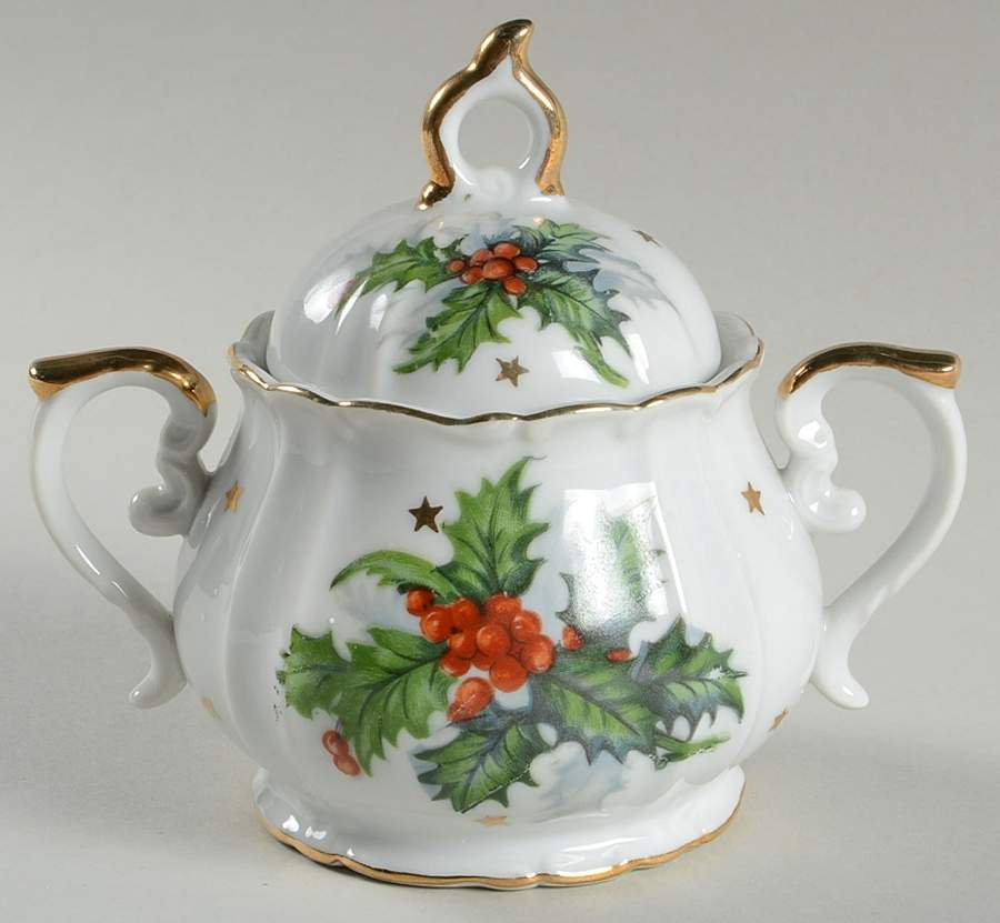 Merry Christmas Sugar Bowl & Lid by Norcrest-1