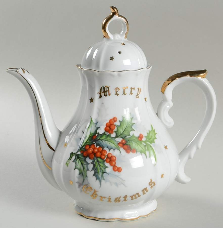 Merry Christmas Coffee Pot & Lid by Norcrest-1
