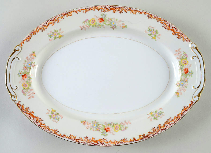 NAT36 12" Oval Serving Platter by National China-1