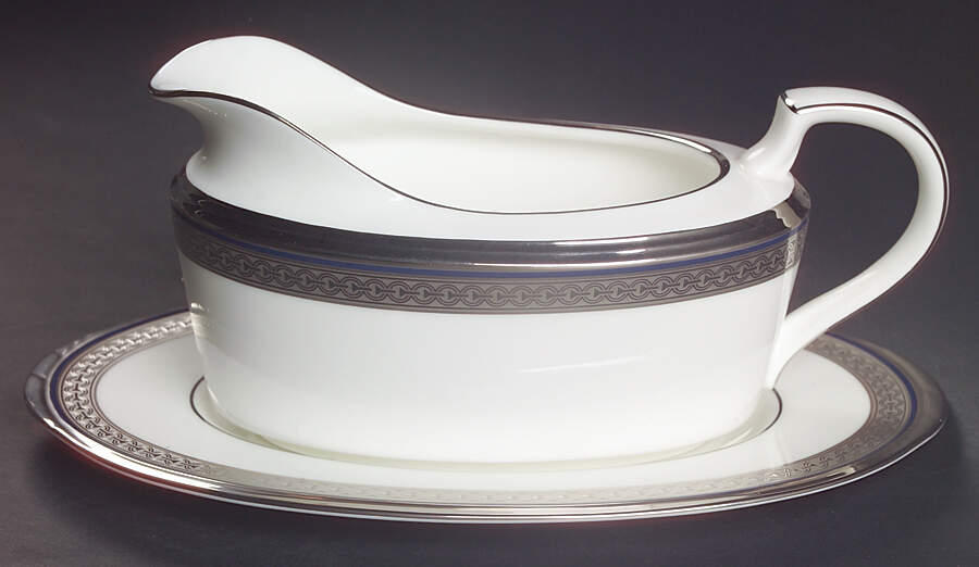 Continental Cobalt Gravy Boat & Underplate (Relish/Butter) by Noritake-1