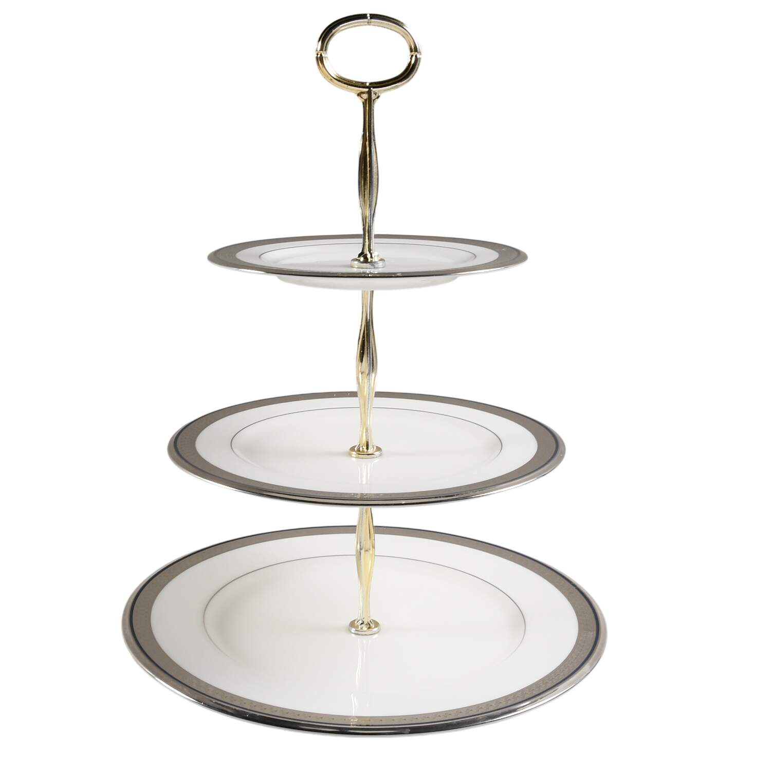 Continental Cobalt 13 7/8"-14 1/4" 3-Tiered Serving Tray(DP,SP,BB) HC by Noritake-1