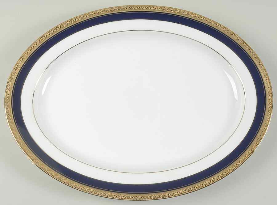 Crestwood Cobalt Gold 16" Oval Serving Platter by Noritake-1