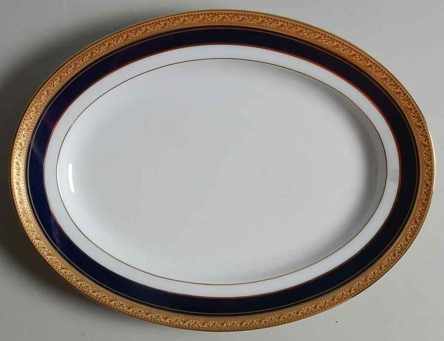 Crestwood Cobalt Gold 11" Oval Serving Platter by Noritake-1
