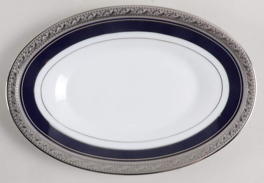 Crestwood Cobalt Platinum Relish/Butter Tray by Noritake-1