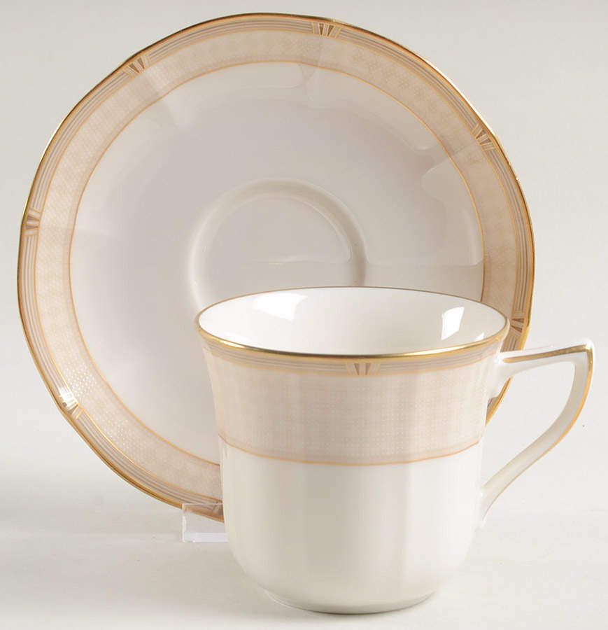 Golden Helix Flat Cup & Saucer Set by Noritake-1