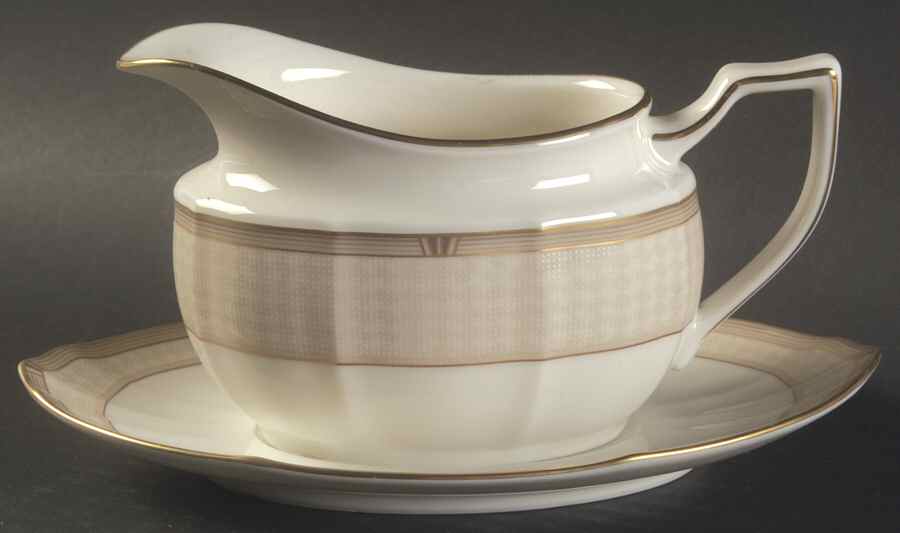 Golden Helix Gravy Boat & Underplate by Noritake-1