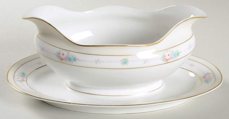MEI208 Gravy Boat with Attached Underplate by Meito-1