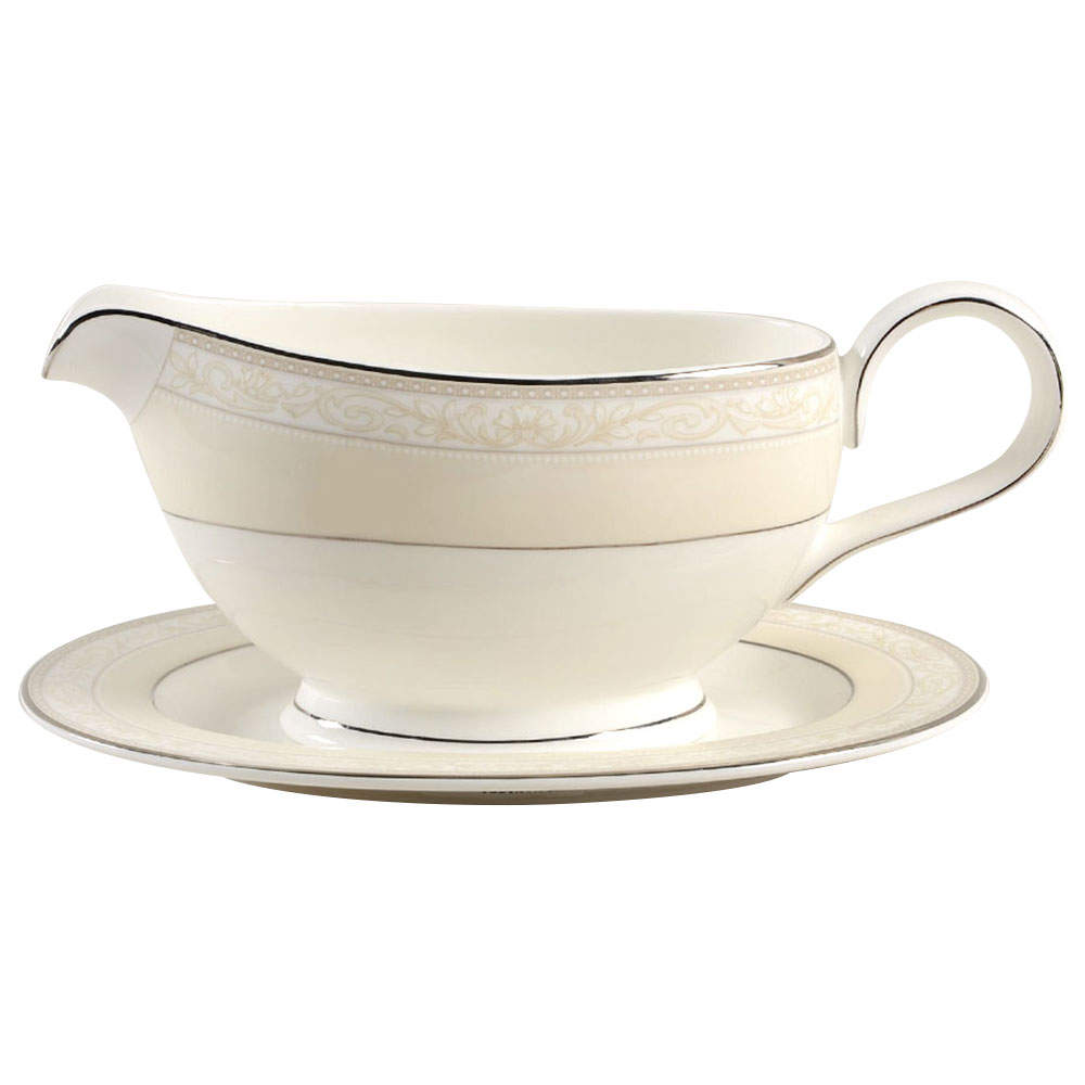 Manassa Gravy Boat & Underplate (Relish/Butter) by Noritake-1