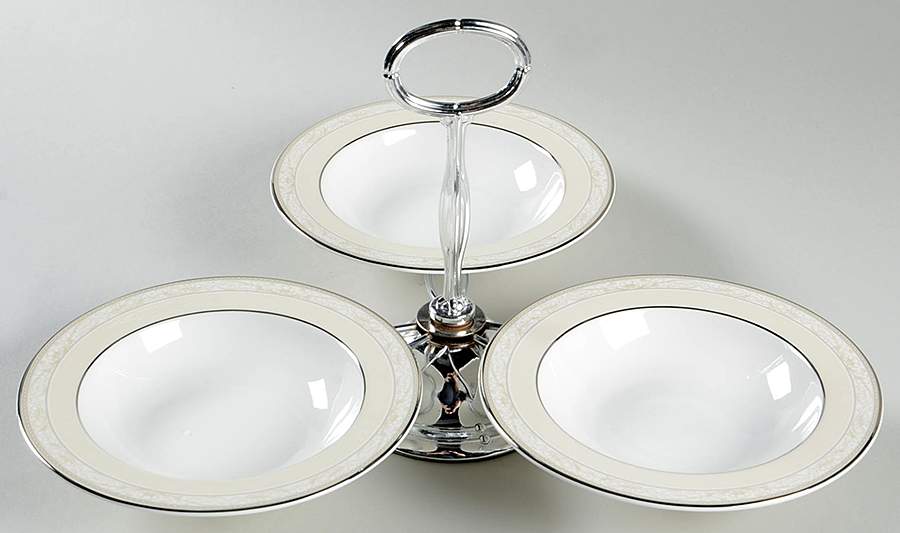 Manassa 7" x 12" 3-Part Relish & Metal Stand (FR) HC by Noritake-1