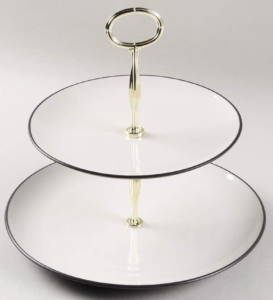 Colorwave Graphite 6 5/8"-10"  2 Tiered Serving Tray (Dp, Sp) HC by Noritake-1