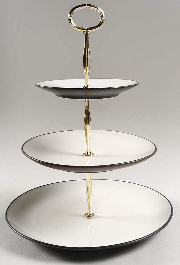 Colorwave Graphite 13 7/8"-14 1/4" 3-Tiered Serving Tray(DP,SP,BB) HC by Noritake-1