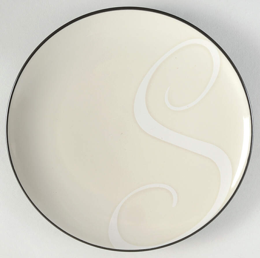 Colorwave Graphite Accent Salad Plate Mono "S" by Noritake-1