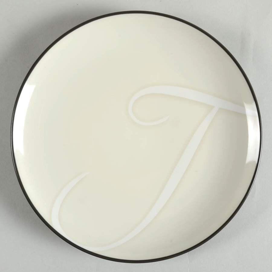 Colorwave Graphite Accent Salad Plate Mono "J" by Noritake-1