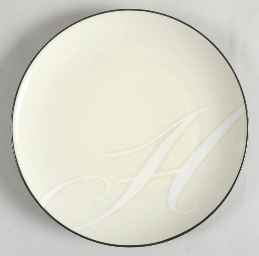 Colorwave Graphite Accent Salad Plate Mono "H" by Noritake-1