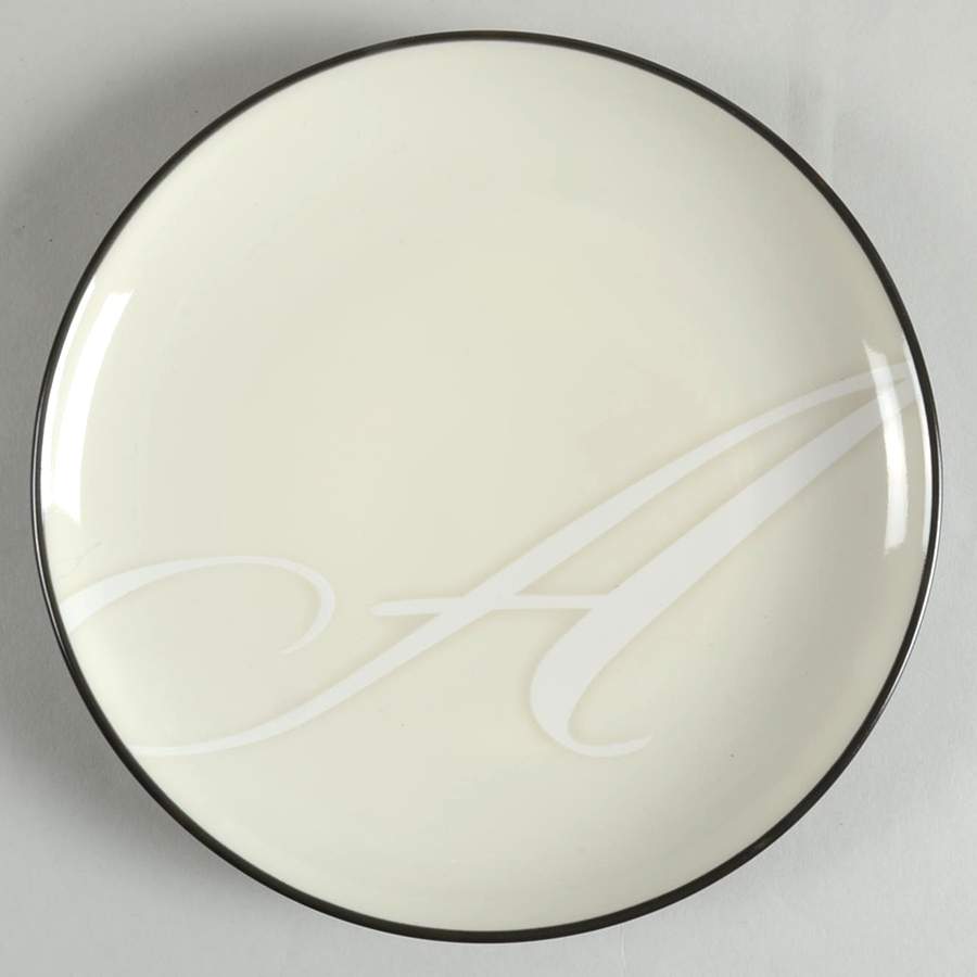 Colorwave Graphite Accent Salad Plate Mono "A" by Noritake-1