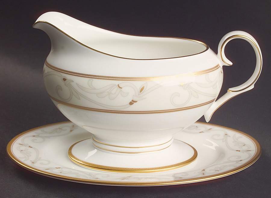 Marteza Gravy Boat & Underplate (Relish/Butter) by Noritake-1